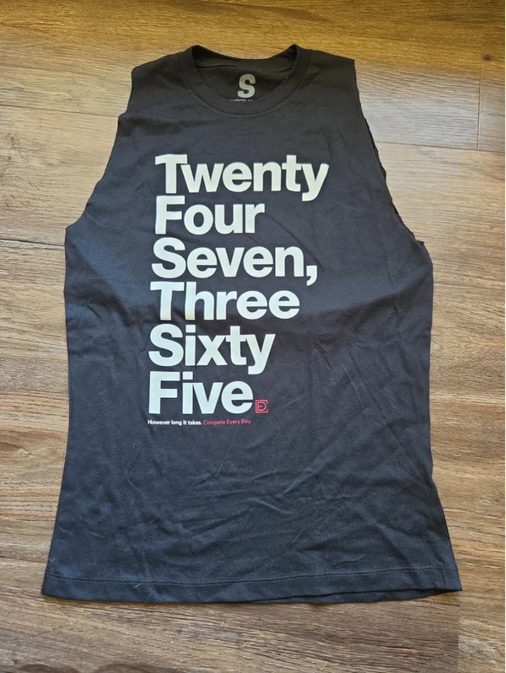 Compete Every Day 24/7 365 black athletic tank small